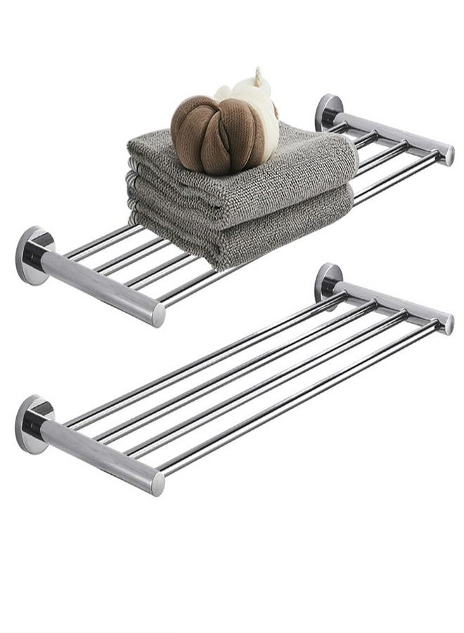 MINGFANITY 2-Tier Towel Racks for Bathroom Wall Mount, Bath Towel Holders for Toilet Kitchen Double Towel Hanger, 30 inch Towel Shelves Stainless Steel, Polished Finish - Image 1